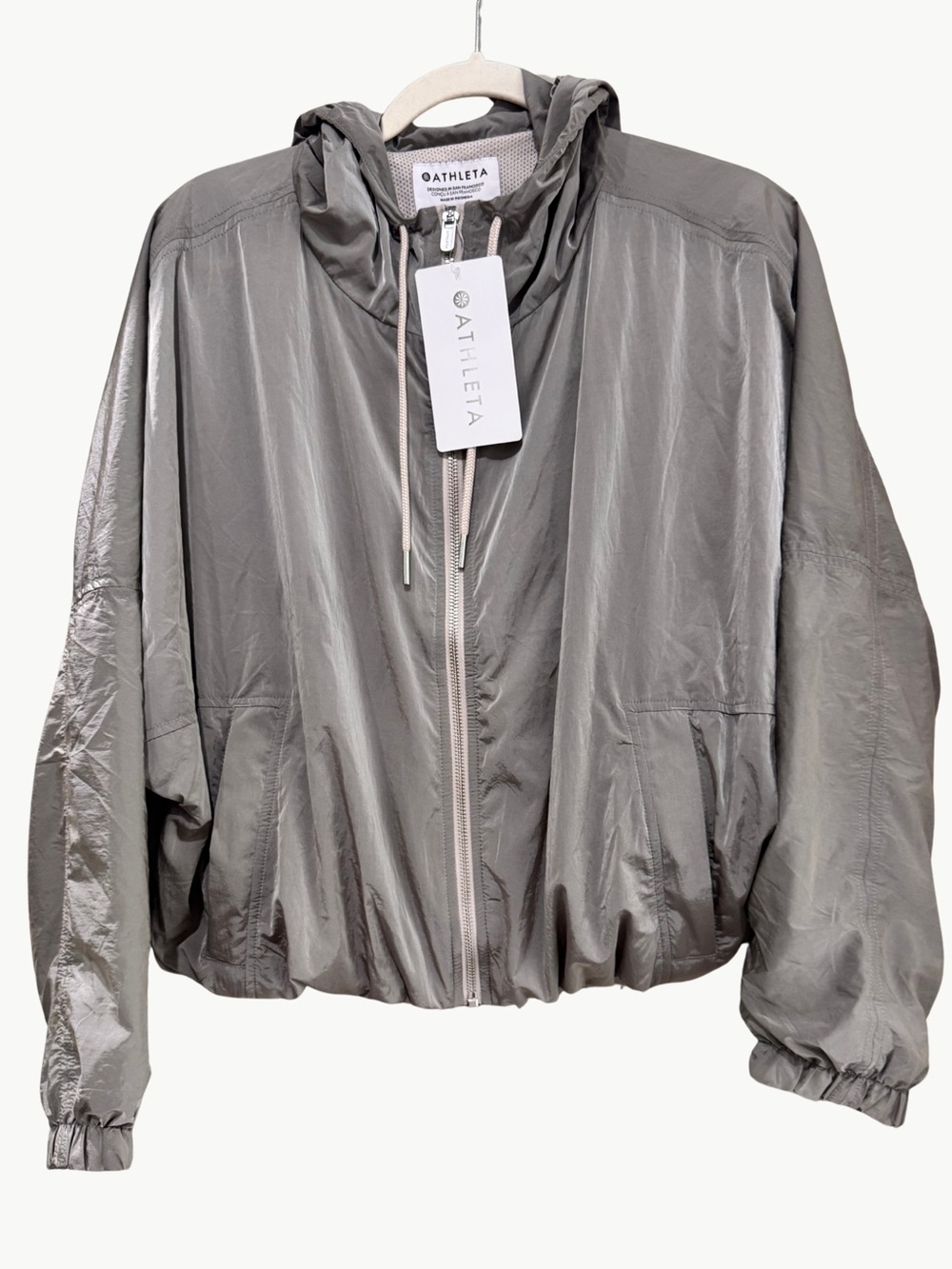 Athleta Day Drift Jacket Abalone Sheen M NWT Cropped Water Repellent - Picture 2 of 14